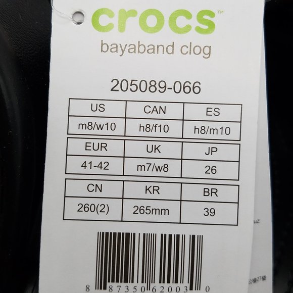 NEW Crocs Bayaband Clogs - Blk/Wh - Men 8 | Women 10 - Picture 9 of 9